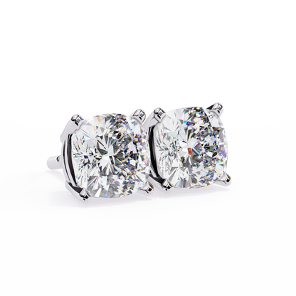 Dazzling Cushion Cut Lab Diamond Studs-2.33 CT