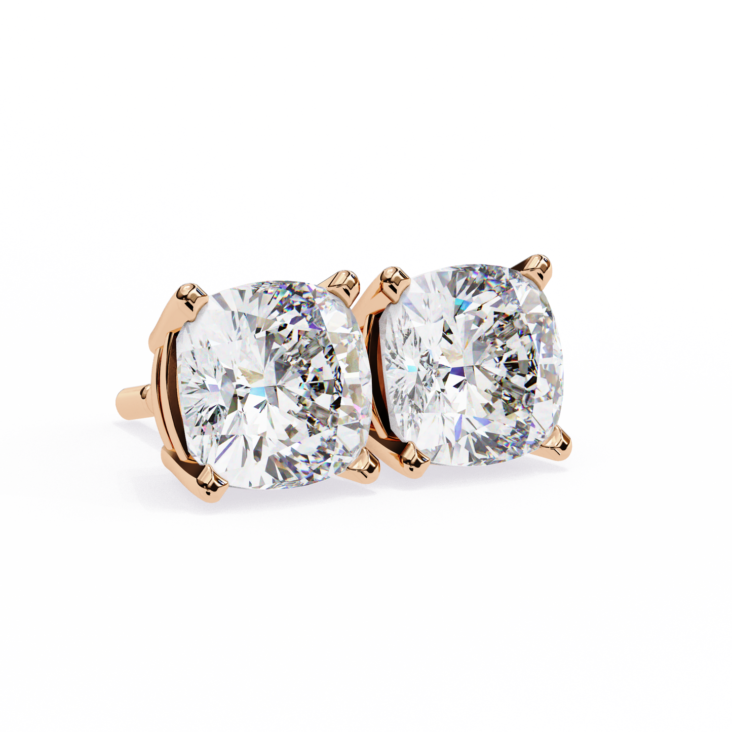 Dazzling Cushion Cut Lab Diamond Studs-2.33 CT