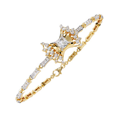 1.65 Ct Princess Bow Design Lab Grown Diamond Bracelet