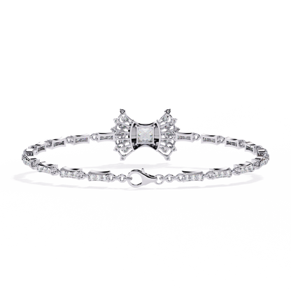 1.65 Ct Princess Bow Design Lab Grown Diamond Bracelet