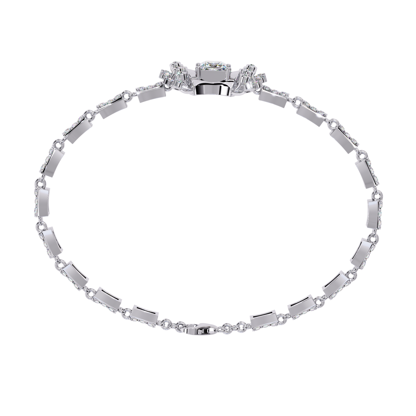 1.65 Ct Princess Bow Design Lab Grown Diamond Bracelet
