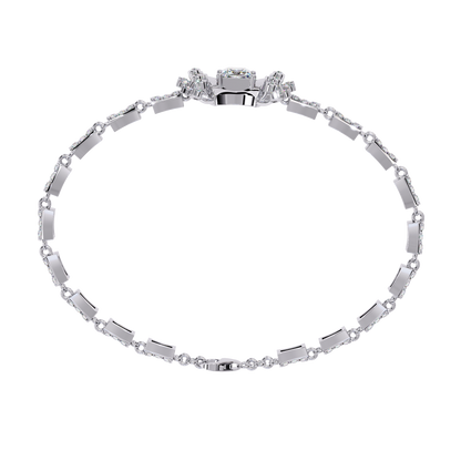 1.65 Ct Princess Bow Design Lab Grown Diamond Bracelet