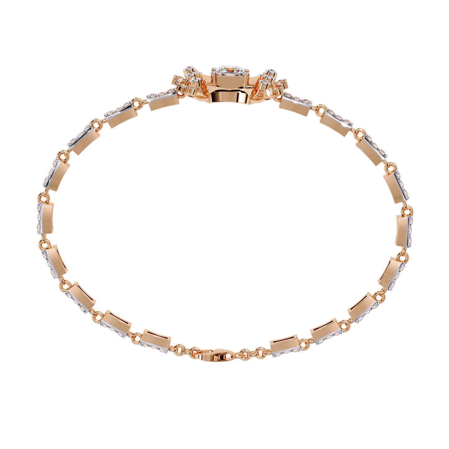 1.65 Ct Princess Bow Design Lab Grown Diamond Bracelet