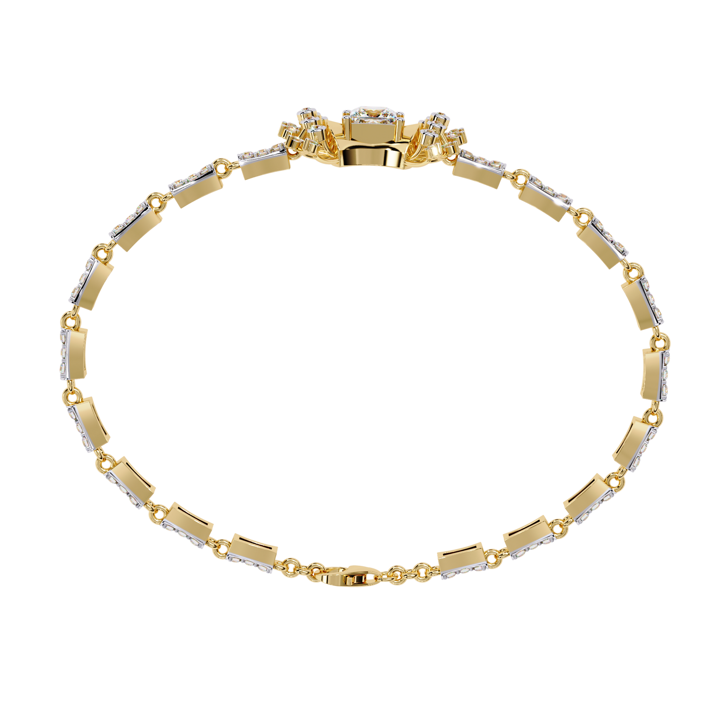 1.65 Ct Princess Bow Design Lab Grown Diamond Bracelet