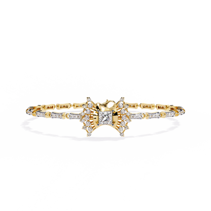 1.65 Ct Princess Bow Design Lab Grown Diamond Bracelet