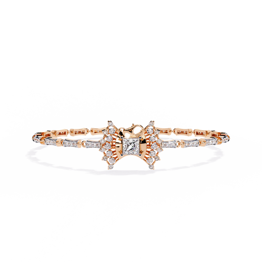 1.65 Ct Princess Bow Design Lab Grown Diamond Bracelet
