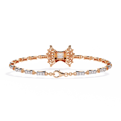 1.65 Ct Princess Bow Design Lab Grown Diamond Bracelet