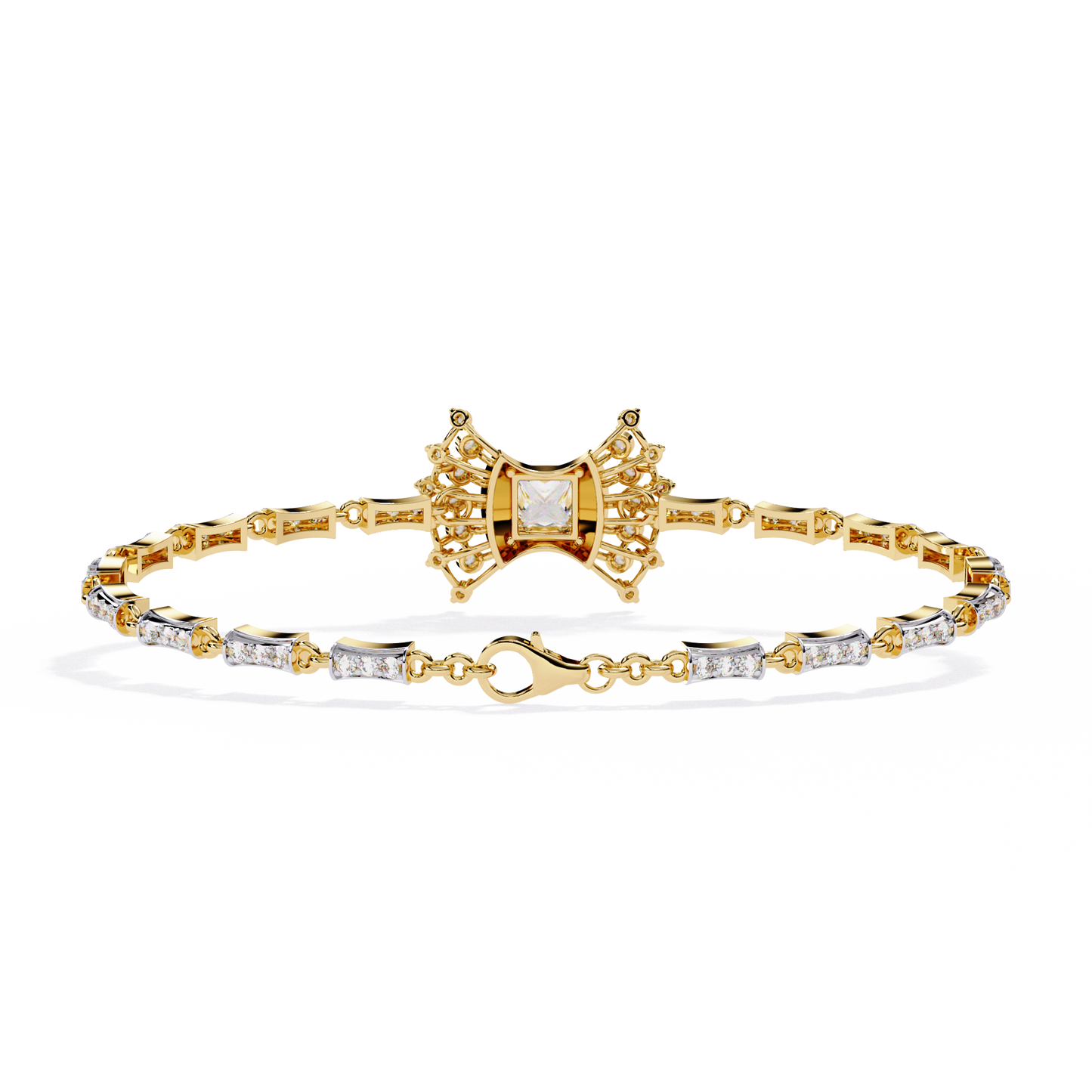 1.65 Ct Princess Bow Design Lab Grown Diamond Bracelet