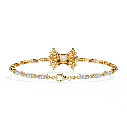 1.65 Ct Princess Bow Design Lab Grown Diamond Bracelet