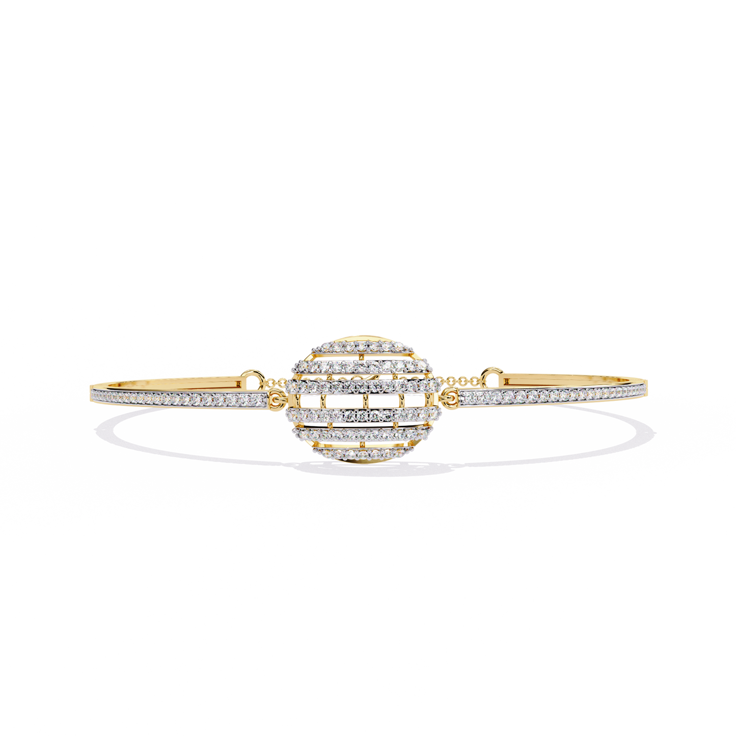 Luxury Radiant Sphere Lab grown  Diamond Bangle Bracelet