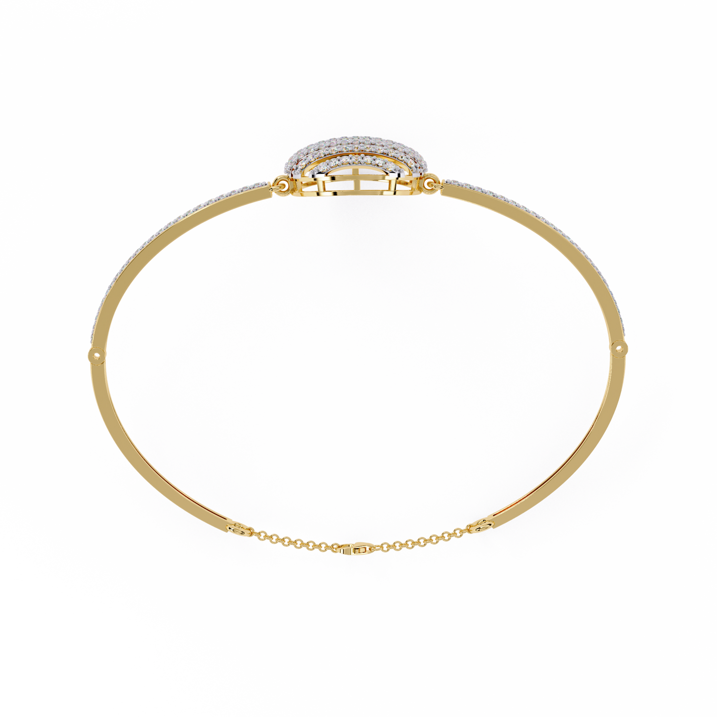 Luxury Radiant Sphere Lab grown  Diamond Bangle Bracelet
