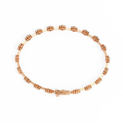 0.23 Ct Round Lab Grown Diamond Tennis Bracelet with flower motif