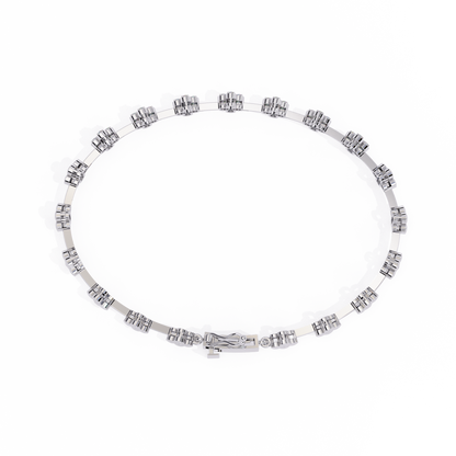 0.23 Ct Round Lab Grown Diamond Tennis Bracelet with flower motif