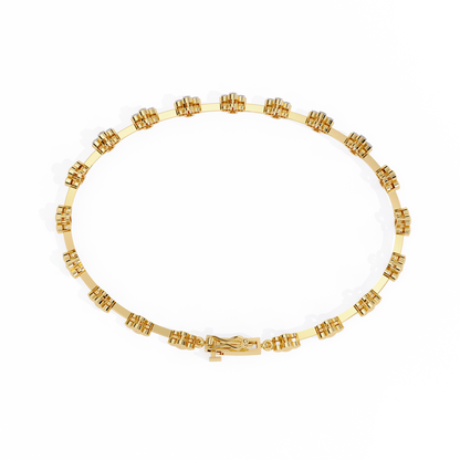 0.23 Ct Round Lab Grown Diamond Tennis Bracelet with flower motif