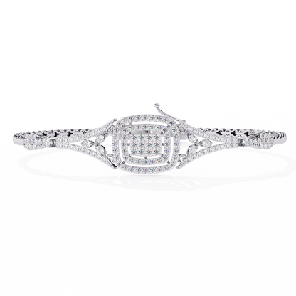 1.07 Ct Elegant  Square Halo Lab Grown diamond  Tennis Bracelet