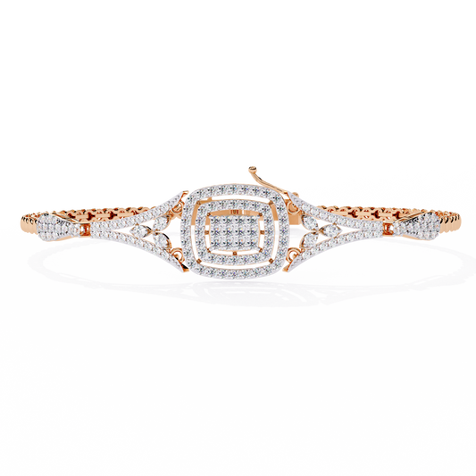 1.07 Ct Elegant  Square Halo Lab Grown diamond  Tennis Bracelet