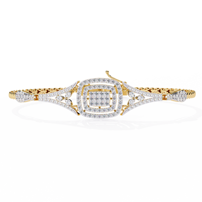 1.07 Ct Elegant  Square Halo Lab Grown diamond  Tennis Bracelet