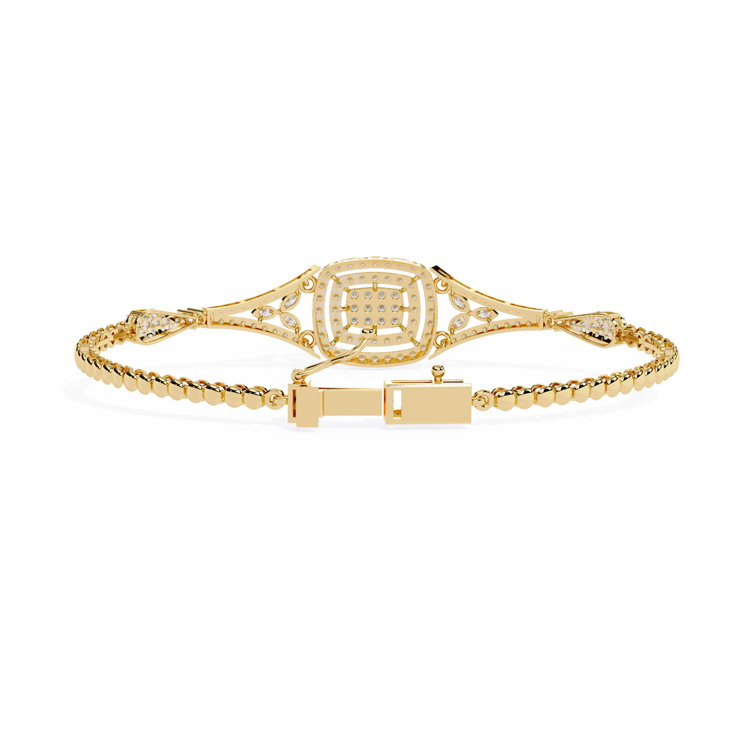 1.07 Ct Elegant  Square Halo Lab Grown diamond  Tennis Bracelet