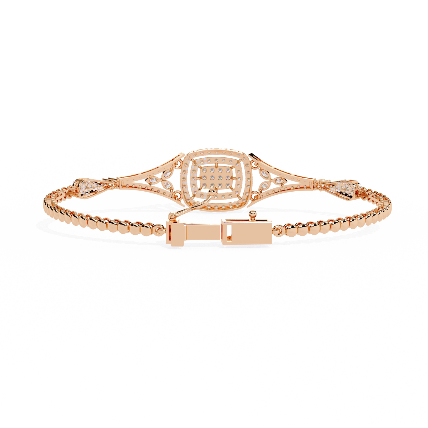 1.07 Ct Elegant  Square Halo Lab Grown diamond  Tennis Bracelet