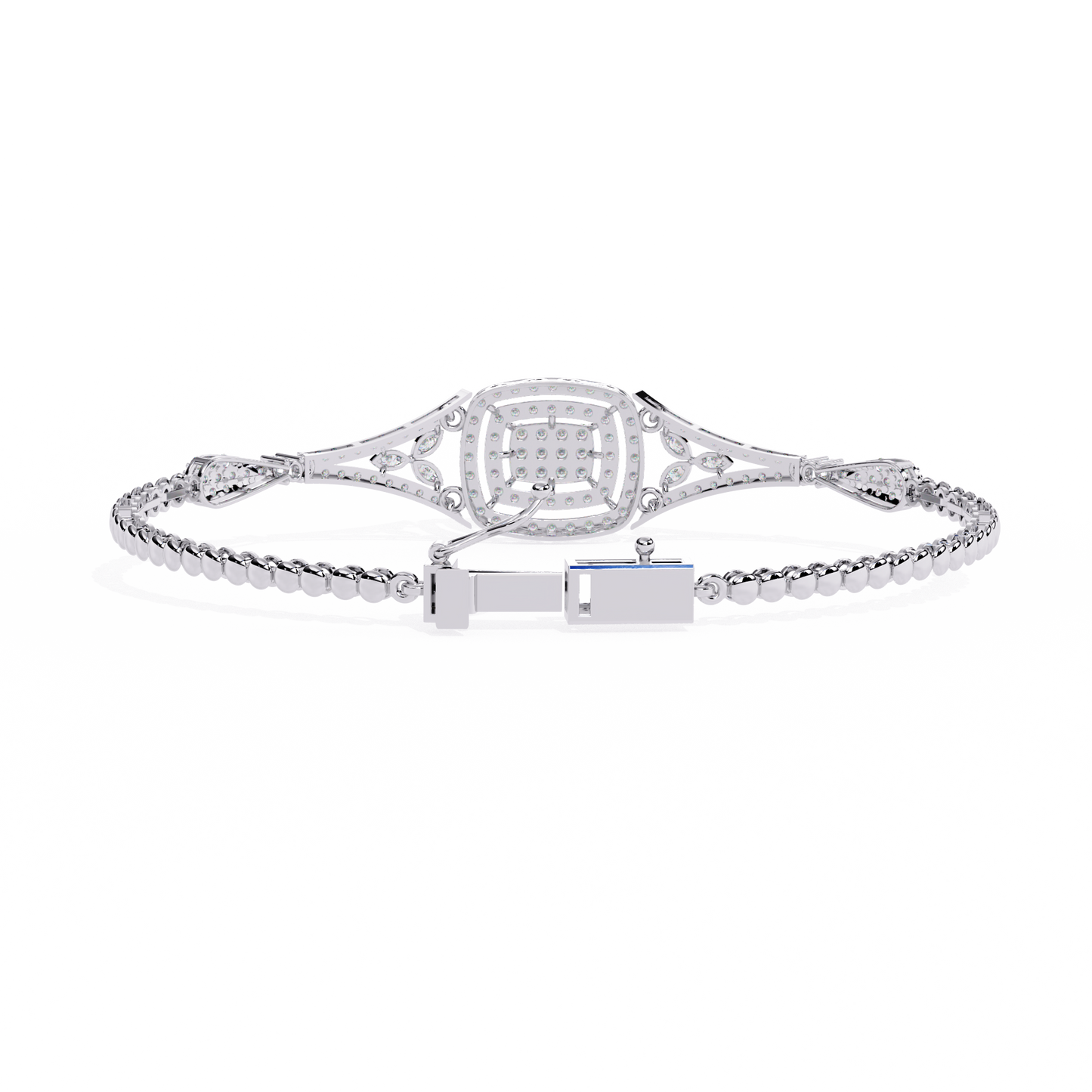 1.07 Ct Elegant  Square Halo Lab Grown diamond  Tennis Bracelet
