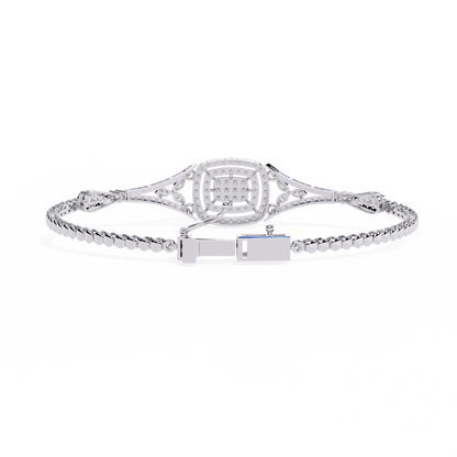 1.07 Ct Elegant  Square Halo Lab Grown diamond  Tennis Bracelet