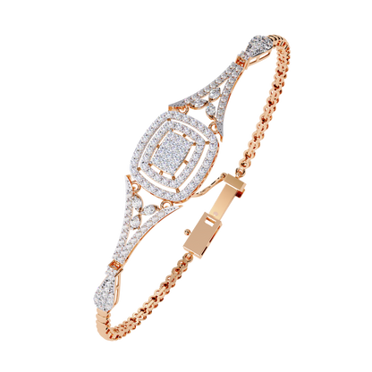 1.07 Ct Elegant  Square Halo Lab Grown diamond  Tennis Bracelet