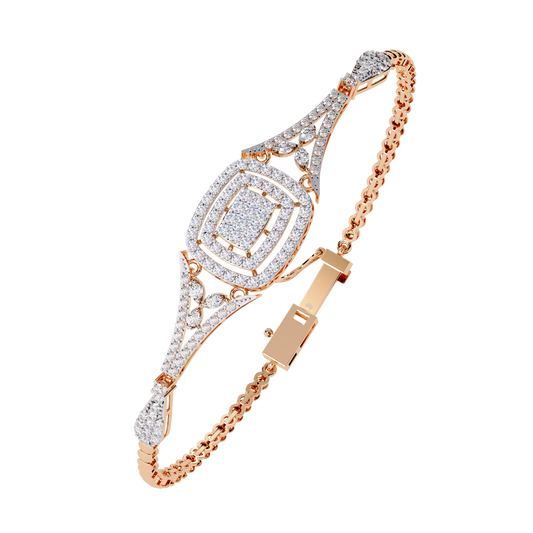 1.07 Ct Elegant  Square Halo Lab Grown diamond  Tennis Bracelet
