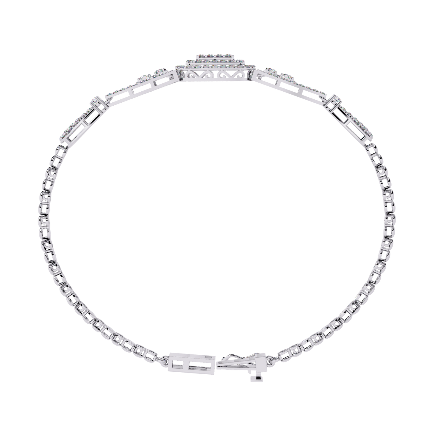 1.07 Ct Elegant  Square Halo Lab Grown diamond  Tennis Bracelet