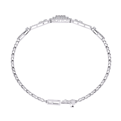 1.07 Ct Elegant  Square Halo Lab Grown diamond  Tennis Bracelet