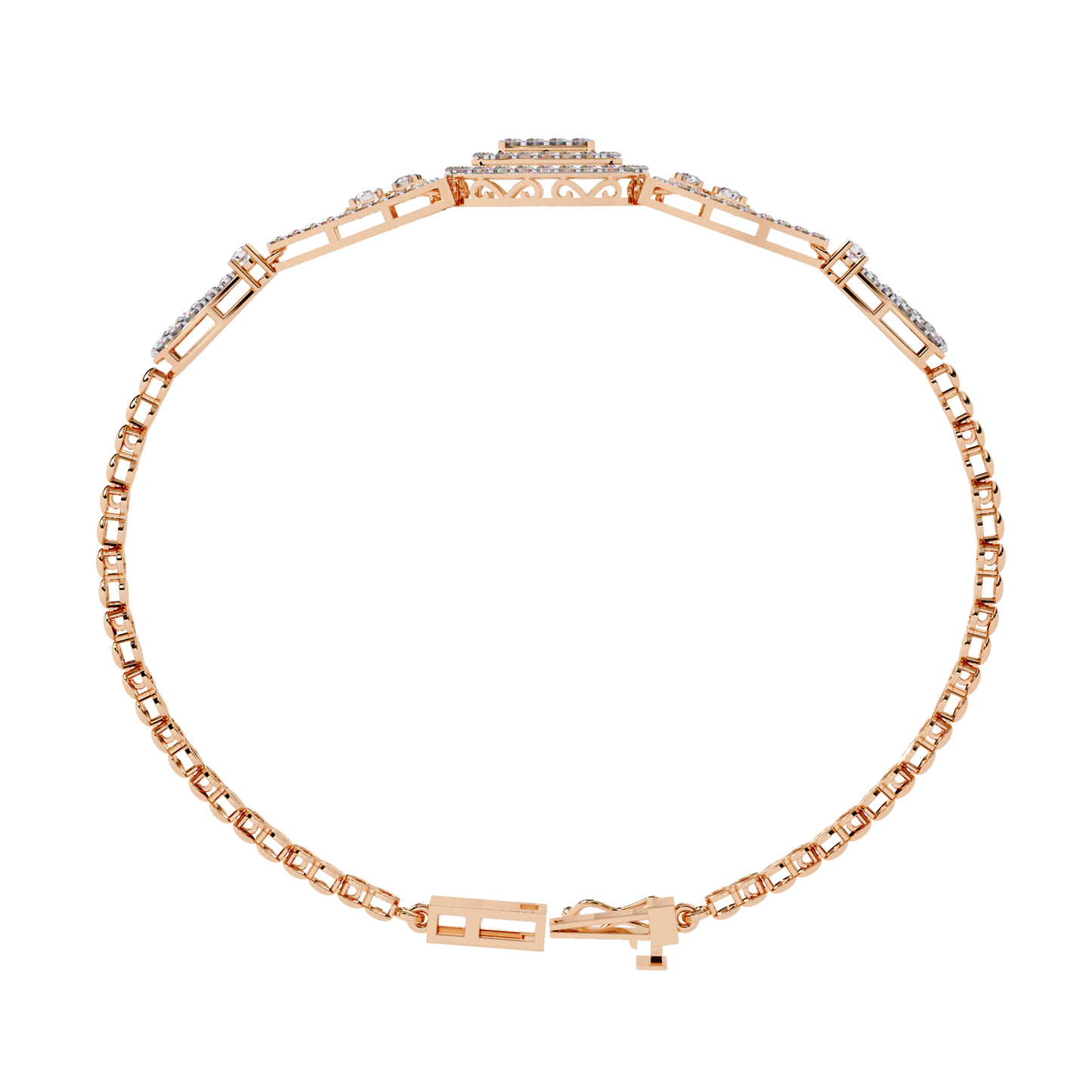 1.07 Ct Elegant  Square Halo Lab Grown diamond  Tennis Bracelet