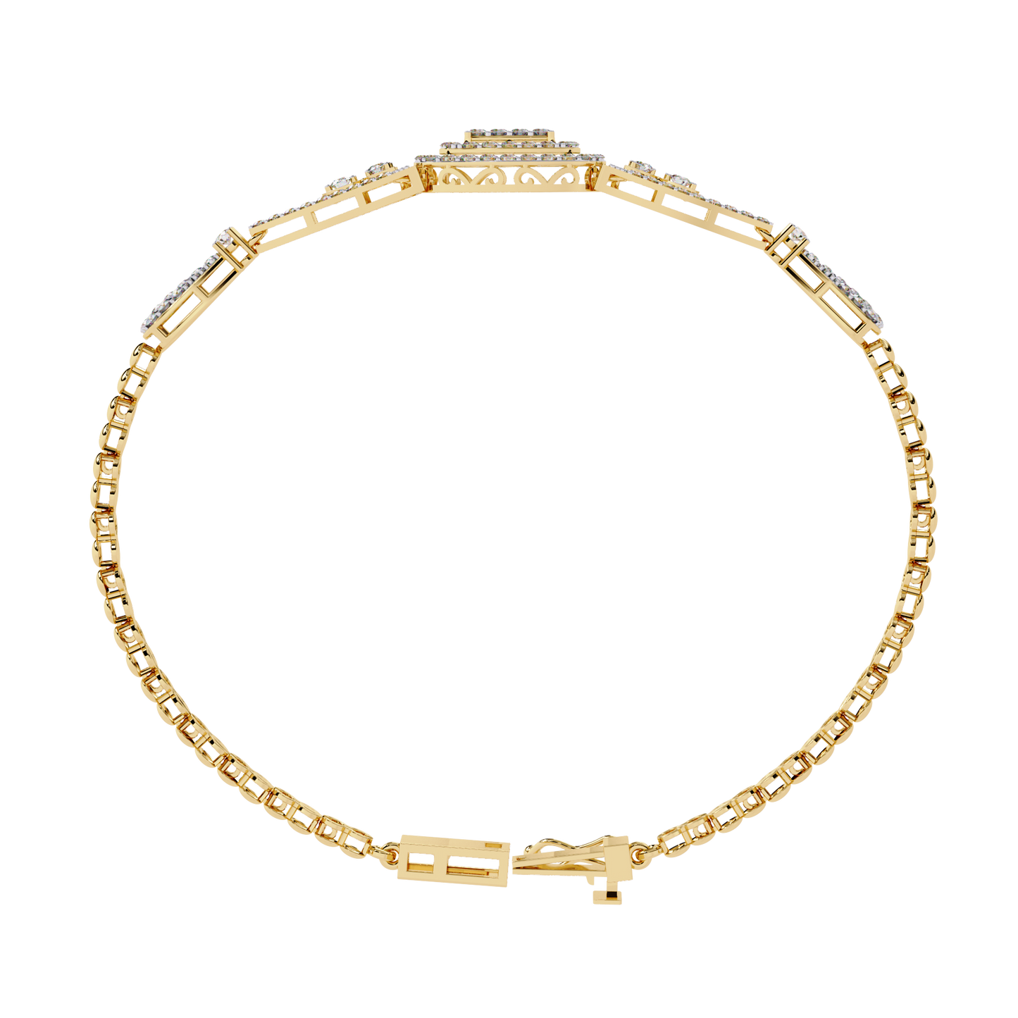 1.07 Ct Elegant  Square Halo Lab Grown diamond  Tennis Bracelet