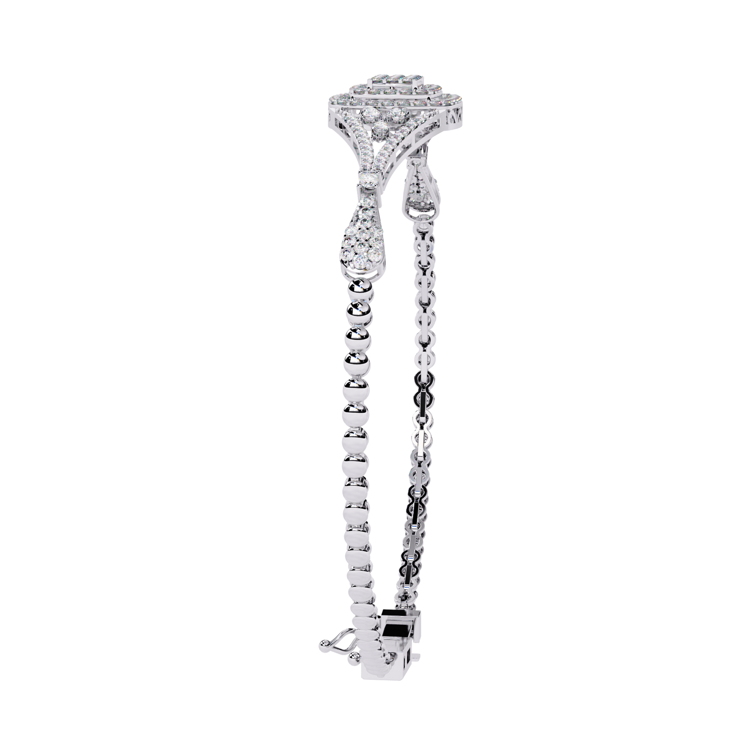 1.07 Ct Elegant  Square Halo Lab Grown diamond  Tennis Bracelet