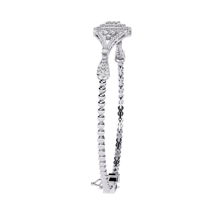 1.07 Ct Elegant  Square Halo Lab Grown diamond  Tennis Bracelet