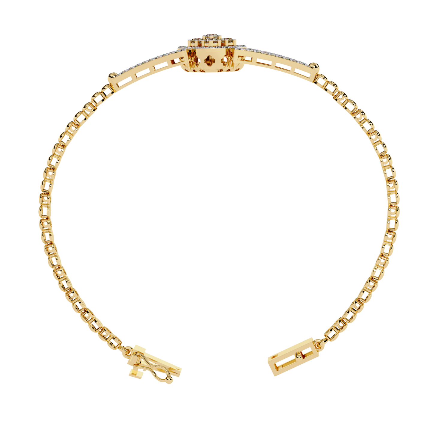 0.5ct Clover Round cut Lab Grown  Diamond Bracelet