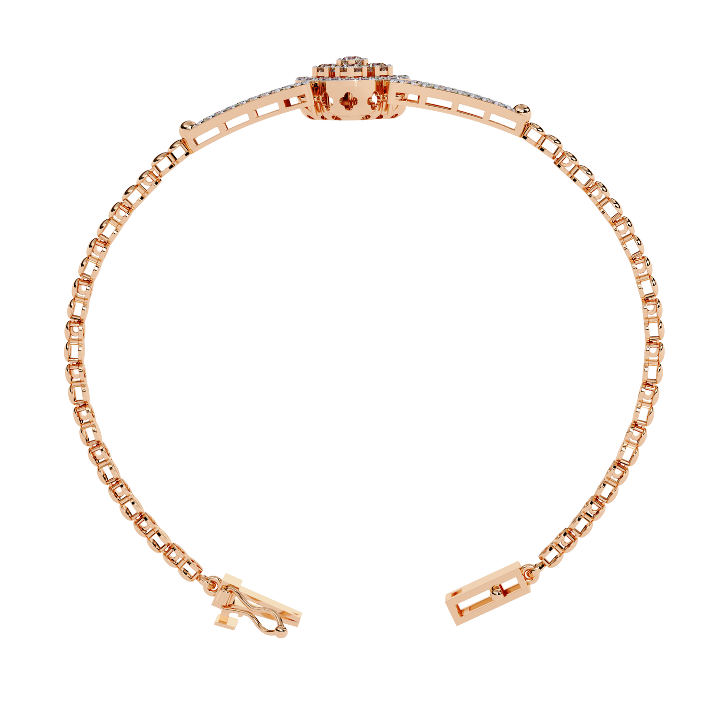 0.5ct Clover Round cut Lab Grown  Diamond Bracelet