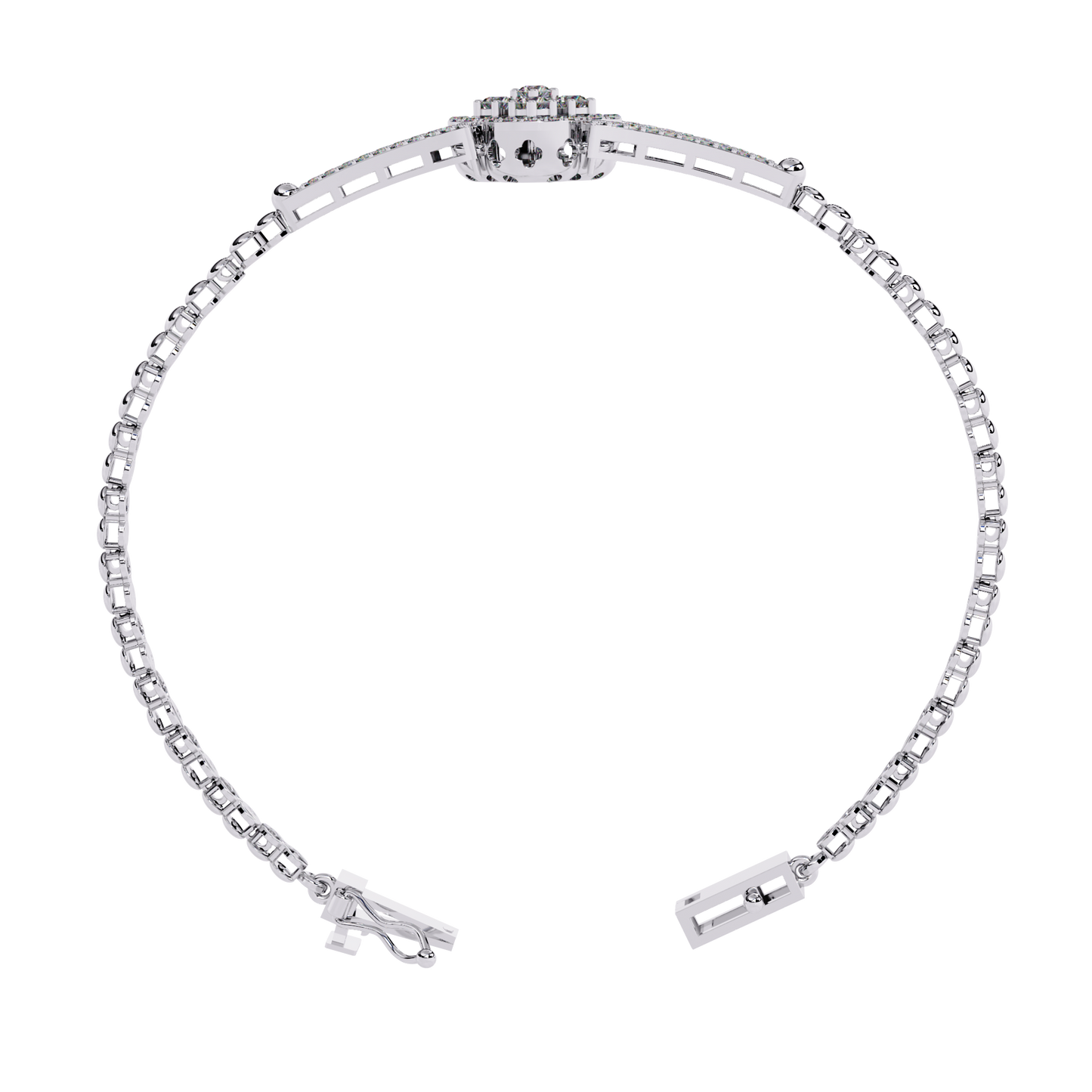 0.5ct Clover Round cut Lab Grown  Diamond Bracelet