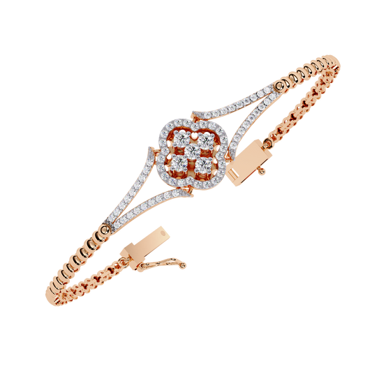 0.5ct Clover Round cut Lab Grown  Diamond Bracelet