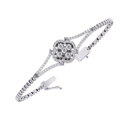 0.5ct Clover Round cut Lab Grown  Diamond Bracelet