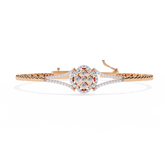 0.5ct Clover Round cut Lab Grown  Diamond Bracelet