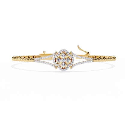 0.5ct Clover Round cut Lab Grown  Diamond Bracelet
