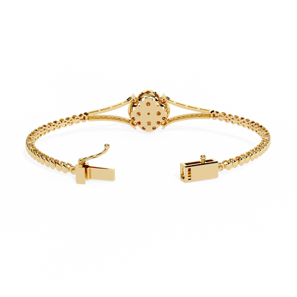 0.5ct Clover Round cut Lab Grown  Diamond Bracelet