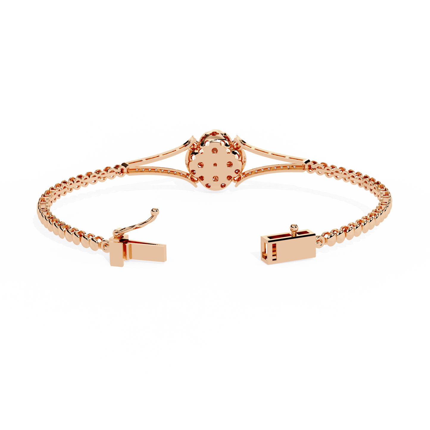 0.5ct Clover Round cut Lab Grown  Diamond Bracelet