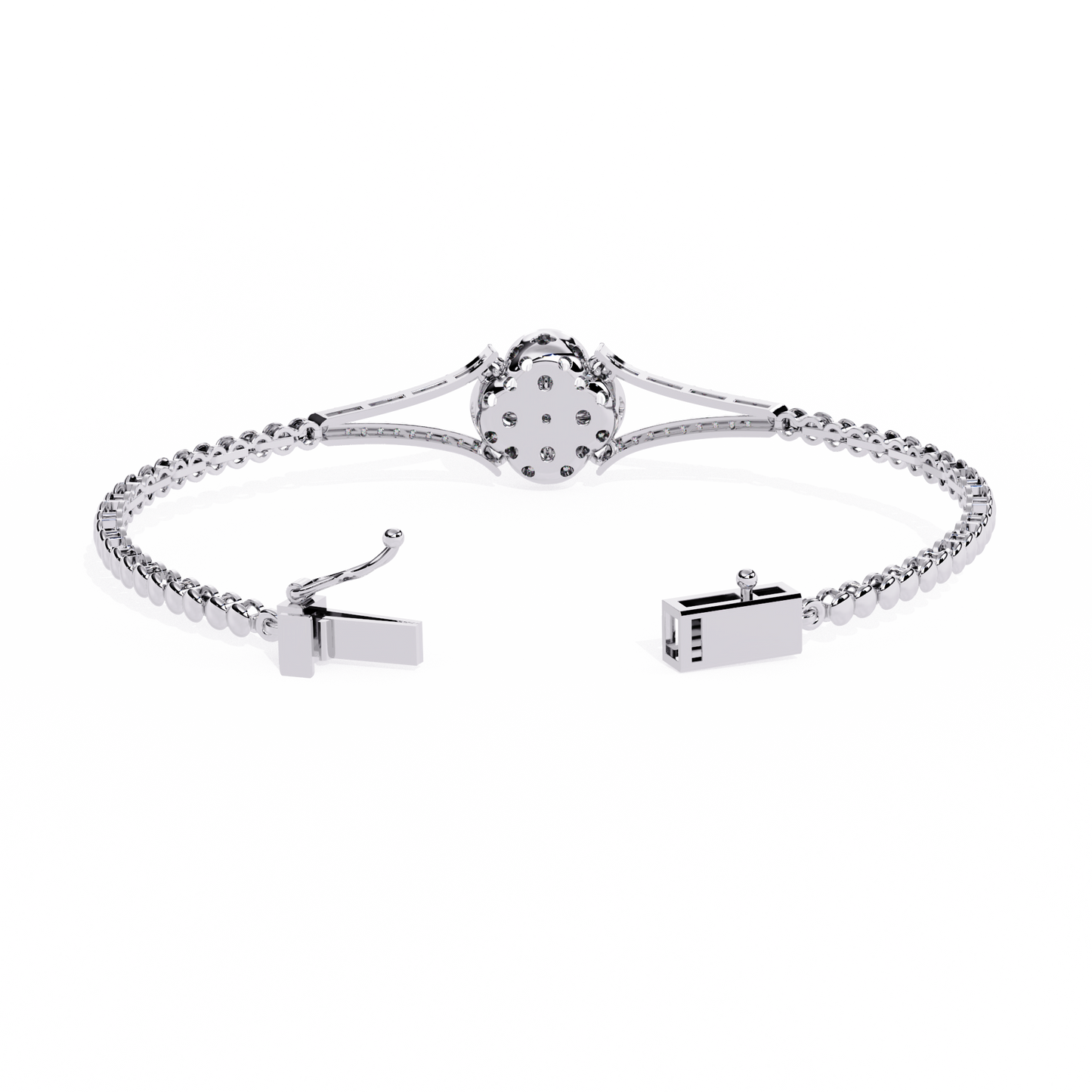 0.5ct Clover Round cut Lab Grown  Diamond Bracelet
