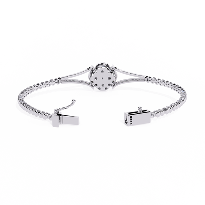 0.5ct Clover Round cut Lab Grown  Diamond Bracelet