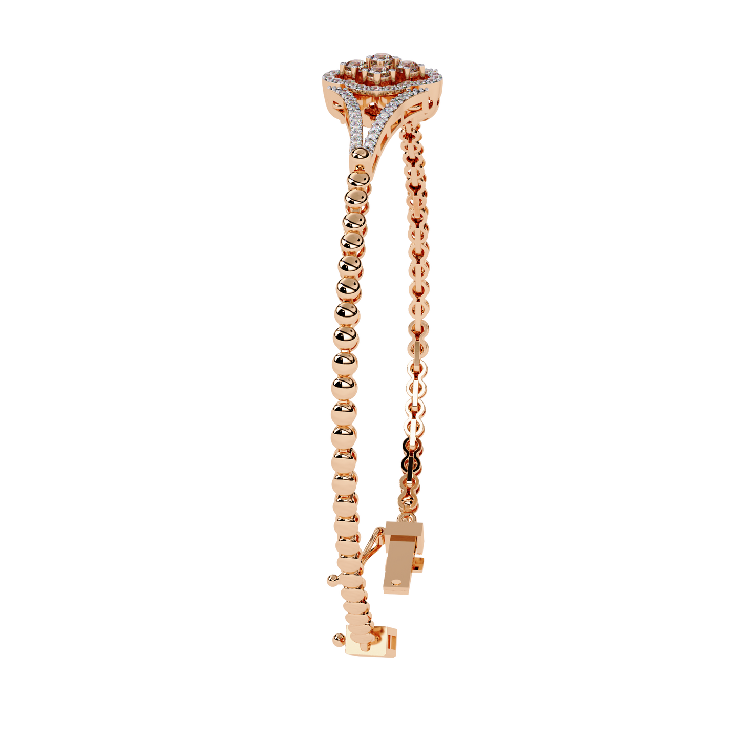 0.5ct Clover Round cut Lab Grown  Diamond Bracelet