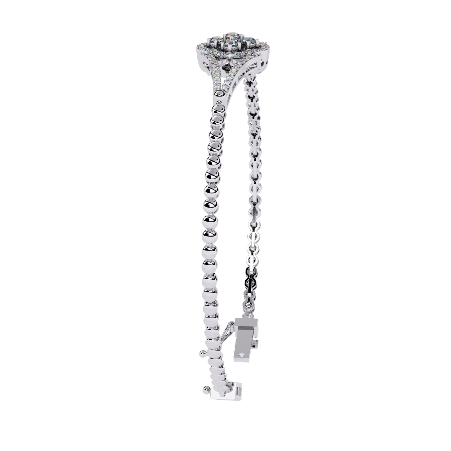 0.5ct Clover Round cut Lab Grown  Diamond Bracelet