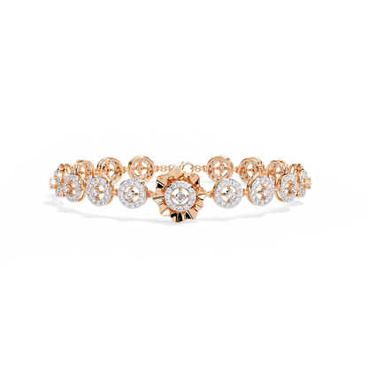 2.16 Ct Floral Lab Grown Diamond Link Bracelet