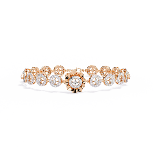 2.16 Ct Floral Lab Grown Diamond Link Bracelet