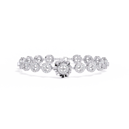 2.16 Ct Floral Lab Grown Diamond Link Bracelet