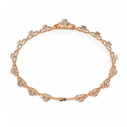 2.16 Ct Floral Lab Grown Diamond Link Bracelet